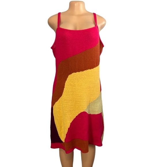 3/$30 🍂 Cider Curve & Plus Knit Color Patchwork Mini Dress - Picture 1 of 10
